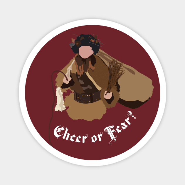 Dwight Schrute Cheer or Fear Belsnickel Art – The Office (white text) Magnet by Design Garden